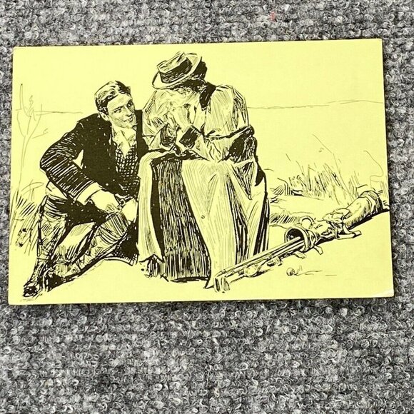 Vtg Golf Postcard Olde Timey Golf Couple 1984 Unposted‎ 6x4 Charles Gibson Quote - Picture 1 of 12